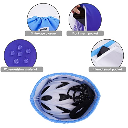 Image of WANDF Drawstring Backpack Sports Gym Sackpack with Mesh Pockets Water Resistant String Bag for Women Men (Blue)