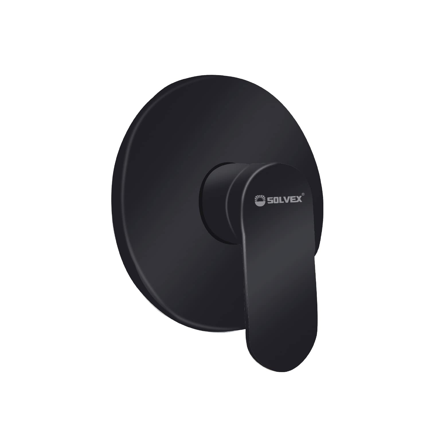 SolvexSP-90003-N Flush-Mounted Shower Mixer Tap Round Flush-Mounted Valve 1/2 Inch Including Brass Base Body - Single-Lever Mixer Tap for Flush-Mounted Shower Matte Black