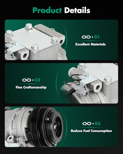Image of SCITOO AC Compressor with Clutch fit for Toyota for Tacoma 3.4L 1995-2004 | Fast Cooling, Ultra Low Noise (≤72 dB) Air Conditioner Compressor for Summer, With Clutch, 639801 4720176 67324 6832