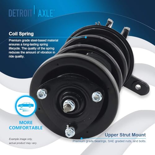 Image of Detroit Axle - Front Struts Inner Outer Tie Rods Sway Bar Links Boots Replacement for 2003 2004 2005 Honda Civic - 10pc Set