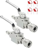 2-Pack Heavy Duty Pressure Washer Ball Valve Kit - Pressure Ball Valve & Washer Ball Valve with 3/8' Quick...