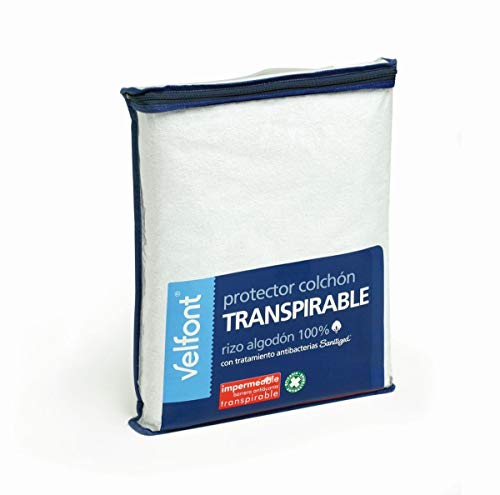 Velamen Velfont – Protector de colchón impermeable transpirable para cuna, color blanco
