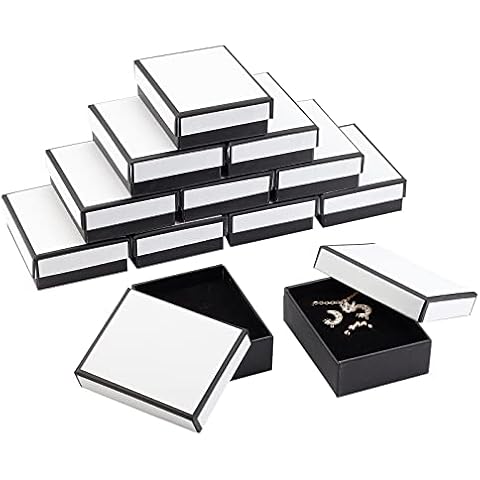 NBEADS 16 Pcs White Jewelry Boxes Set Cover