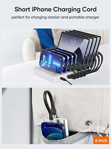 Cablecreation [Mfi Certified] Short Iphone Charger Cable 0.5Ft, Usb To Lightning Data Sync Cord, Compatible With Iphone 14/14 Pro, Airpods Pro, Iphone 13/12/ 12 Pro, Se, Ipad, Ipod, 0.15M Tpe #TOP3