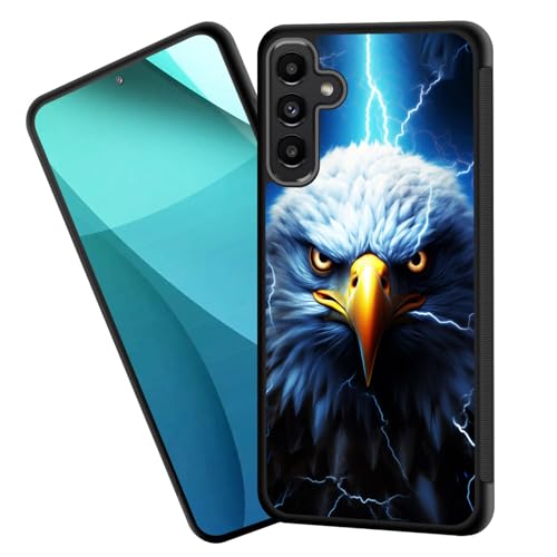 ZQLPLZR for Galaxy S24 FE Case,Tire Anti-Skid Edges Cute Design Shockproof Bumper Full Protection Back Cover for Samsung Galaxy S24 FE 6.7" 2024,Bald Eagle with Lightning - image 1