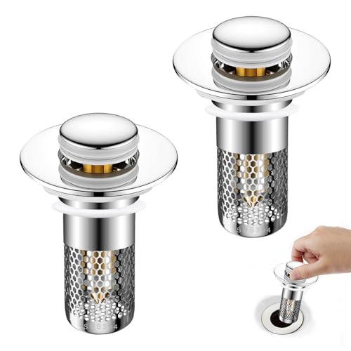 2PCS Pop-Up Sink Drain Filter