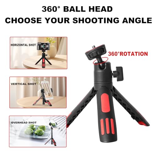 Image of POLAM-FOTO Mini Tripod for Camera & Phone with 360 Ball Head | Compact Metal Tripod, Adjustable Height, Stable Shooting, Fits Smartphones & Cameras, Easy to Carry