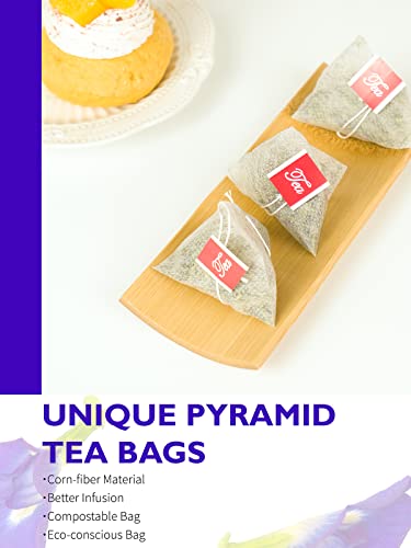 Image of TeeLux Butterfly Pea Flower Tea Bags - Premium Dried Butterfly Pea Flower for Blue & Purple Drinks and Food Coloring, 30 Tea Bags