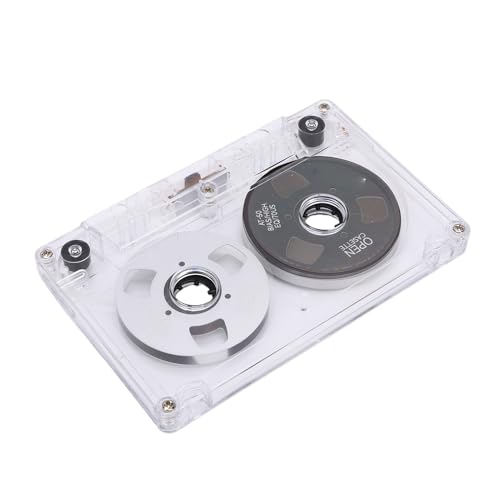 Yechiry Cinta de Casete de Audio de 50 Minutos, Casete con Ruedas Chapadas en Metal, Cinta de Grabación de Polarización Normal Tipo I con Papel de Grabación y Transparente Portátil, Ideal para de
