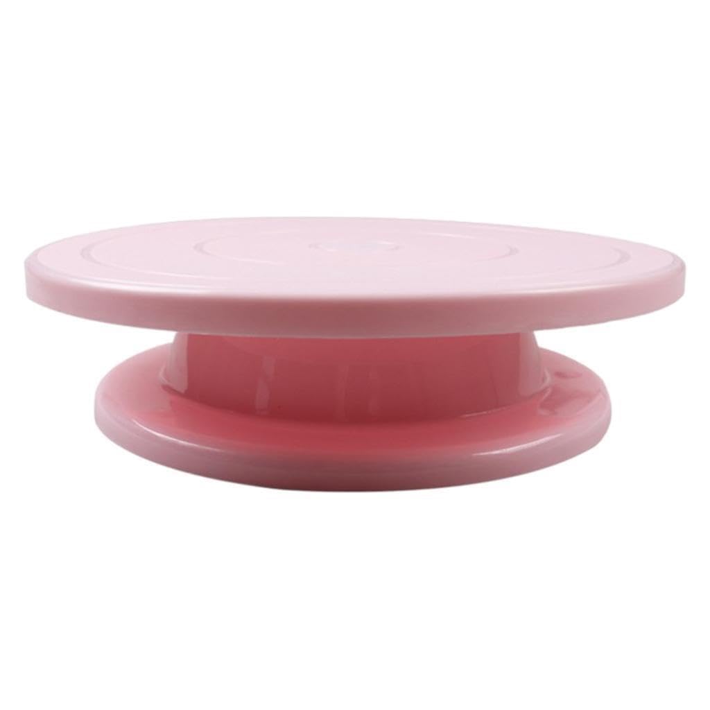 KIXZSAZ Versatile Rotating Cake Turntable Cake Stand for Spinner for Decoration Convenient and Durable Kitchen DIY , Pink , Large