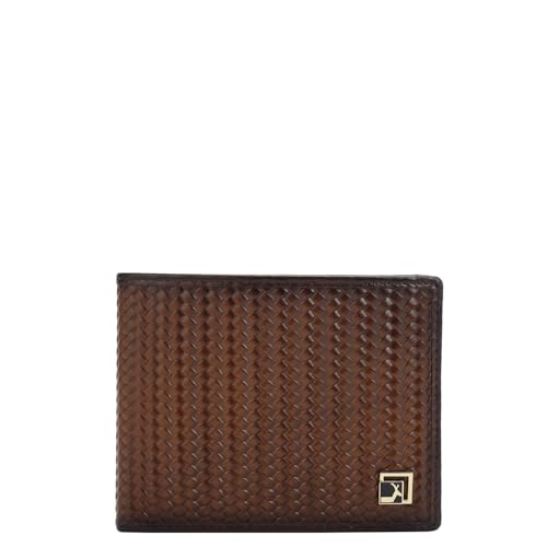 Image of Da Milano Mat Embossed Leather Wallet for Men with Multicard Slot - Brown