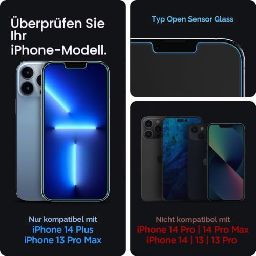 Spigen EZ Fit Schutzfolie [2 Stück] für iPhone 14 Plus, iPhone 13 Pro Max – Ansicht 2