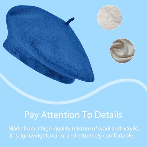 Image of Jolbndcv 6PCS Beret, French Beanie, Outdoor, Winter, Fashion Lady Hat | One Size Fits Most,Solid Color,Stretchable,for All Season