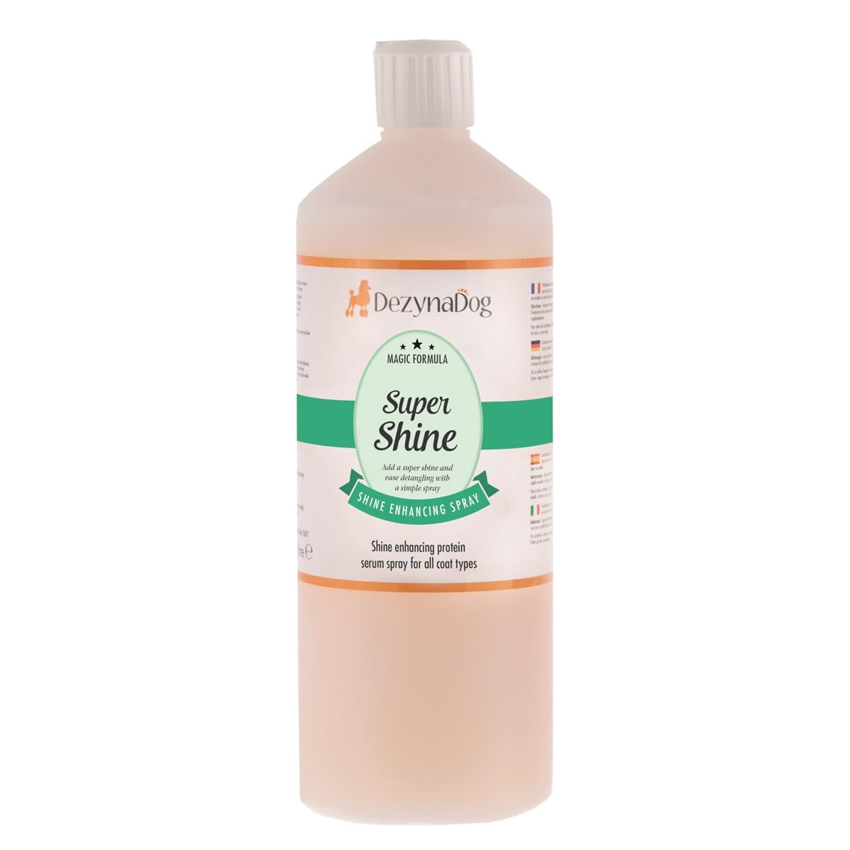 Dezynadog Super Shine Dog Spray - Detangling Spray for Dogs - Adds a Super Shine to Coat - Shine Enhancing Protein Serum Spray - Helps to Detangle Coats - Use Before or After Bathing, 1 Litre
