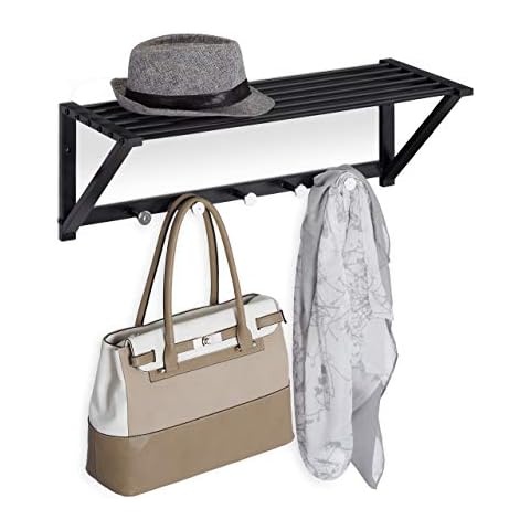 Relaxdays Wall Coat Rack with Shelf Cover