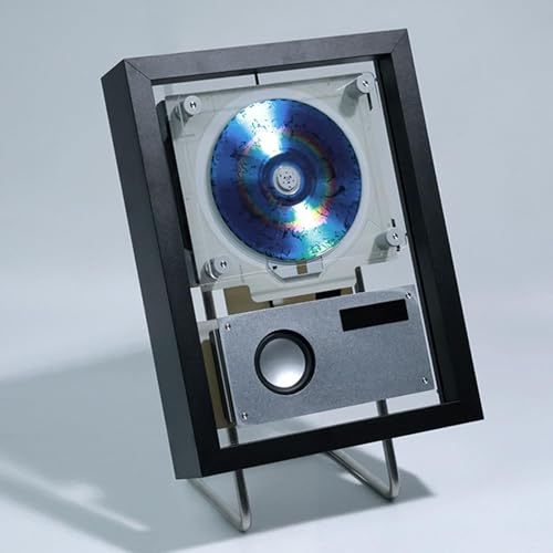 Lecteur CD mural noir avec cadre photo, Bluetooth 5.1 et haut-parleurs pour salon