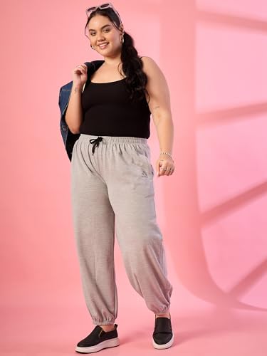 Image of ALZA Women's Cotton Oversized Joggers with Utility Pockets - Loose Fit High Waisted Track Pants for Gym, Yoga & Travel - Lightweight All-Season Lounge Sweatpants