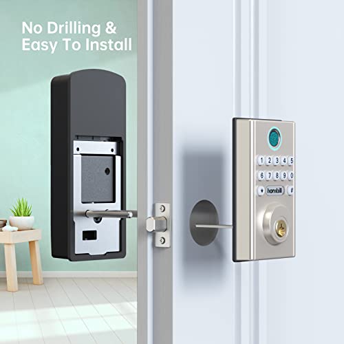 Electronic Keypad Lock, Hornbill Keyless Entry Deadbolt Lock, Fingerprint Digital Front Door Lock,Keypad Deadbolt Auto Lock, Easy To Install No Need To Drill, Suitable For Home Office Apartment #TOP2