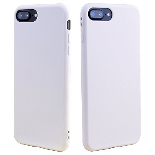 3 Pcs Phone Case For Iphone 7 Plus/Iphone 8 Plus Matte Surface Solid Candy Colors Soft Tpu Silicon Case 360 Degree Protection-White+Purple+Black #TOP1