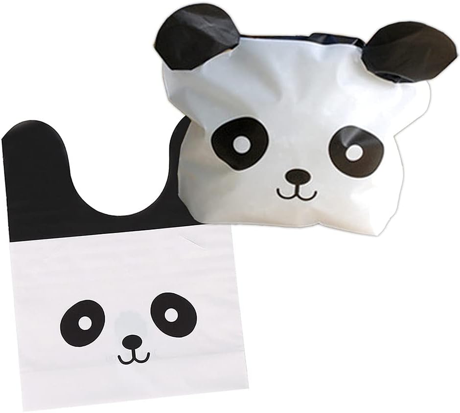 Moin ラッピング パンダ 型 50枚 セット ビニール 袋 15 11 18cm 白黒 モノクロ フェイス かわいい 2106ra259 大規模セール