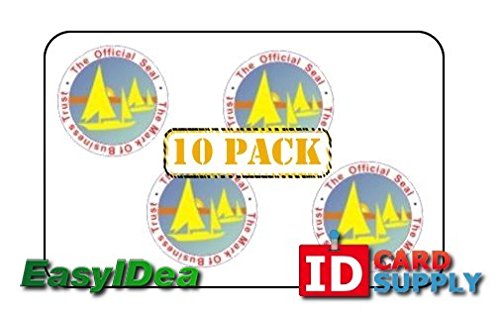 Brainstorm ID - 10 Hologram Mark of Business Self Stick ID Overlays, Thin .05 Mil