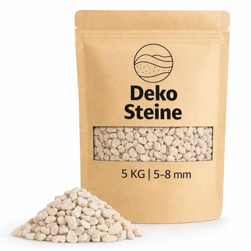 Deko-Granulat creme als farbige Streudeko - 5 kg kleine Deko-Steine Ø 5-8 mm für Gläser, Vasen