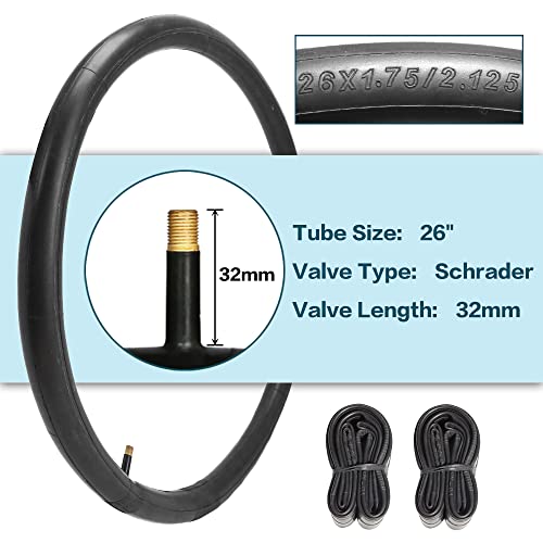 26" Bike Tire 26 X 2.125 Inch Folding Replacement Bike Tire For Beach Cruiser Bike (White Sidewall 2 Tires 2 Tubes 2 Tire Levers) #TOP4
