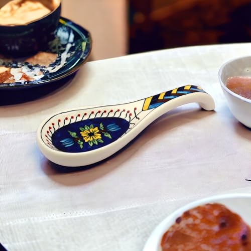 Image of Malaikah Ceramic Spoon Rest Pack of 1 for Home, Kitchen, Dining, Kitchen Decor & Gifting