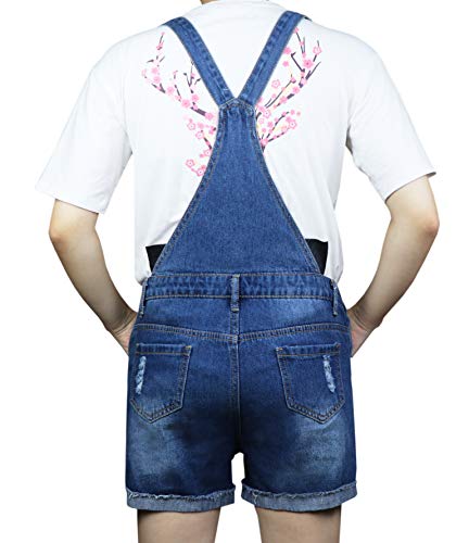 Sitmptol Summer Cute Jumpsuits Gift Overalls for Girls Kids Boyfriend Jeans Ripped Denim Romper 170 Blue S 13-14 Years - Thumbnail 3