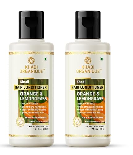 Image of Khadi Organique Orange Lemongrass Hair Conditioner sls & paraben free pack of 2