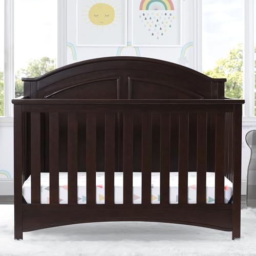 Image of Delta Children Perry 6-in-1 Convertible Crib & Mattress, Walnut Espresso