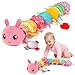 Baby Girls Toys 0-6 Month Music Animal Stuffed Caterpillar Toy for Infant 0-3 3-6 Months with Mirror Crinkle Rattle Tummy Time Sensory Toys for 3 4 5 6-12 Month Old Newborn Baby Shower Birthday Gifts