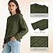 Ammiko Womens Sweaters Fall 2025 Chunky Cable Knit Long Sleeve Sweater Ribbed Crewneck Pullover Loose Jumper Tops Army Green XL