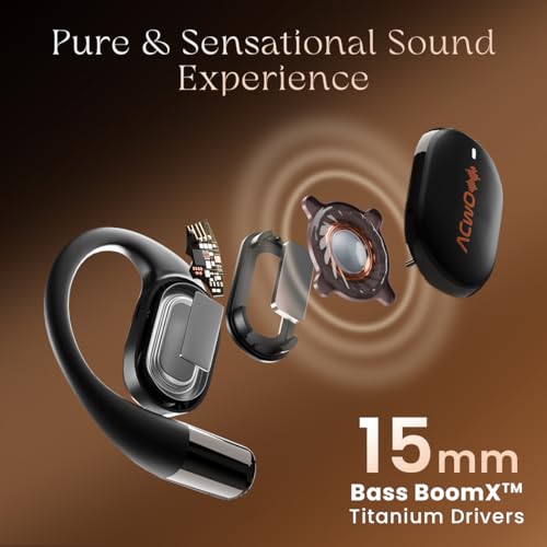 Image of ACwO Dwots Sense OWS Wireless Over Ear Earphones|Situational Awareness|15Mm Titanium Drivers|65 Hours Playback|BT V5.4|Secure Fit|4 Mics with ENC|40Ms Low Latency|Equaliser Modes (Silver Black)