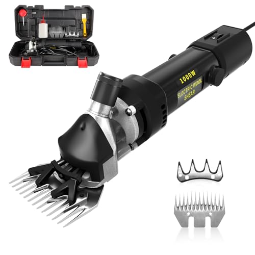 1000W Tondeuse Electrique Mouton,Tondeuse à Moutons Machine avec 6 Vitesses Réglables,Machine de Cisaillement Professionnelle pour Animaux Laine Chèvre,avec Étui de...