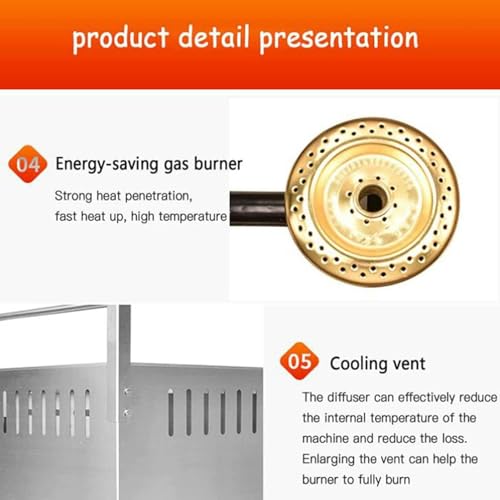 AFLEPCBRQ Edelstahl-Fritteuse, 6L/12L Gasfritteuse, professionelle Gas-Arbeitsplatten-Küchenfritteuse, für Restaurant-Zuhause für gebratenes Huhn und Pommes, großer Einzelzylinder – Bild 8