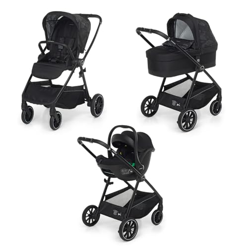 Foppapedretti Trio Divo I-Size, Sistema Modulare Combinato per Bambini, Navicella Passeggino e Seggiolino auto I-Size, Chiusura Self Standing, conforme ECE R129, Maneggevole Compatto Leggero, Glamour
