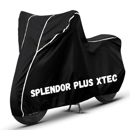 Image of Bike Cover for Splendor Plus Xtec 100% Waterproof, Dustproof & Scratch Resistant| Fully Bottom Elastic UV Resistant Heavy Duty Body Cover | All Weather Outdoor Use