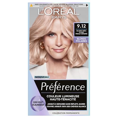 L’ORÉAL PARIS - Coloration Cheveux Permanente - Longue Durée & Lumineuse - Sans Reflets Jaunes - Couvre 100% des Cheveux Blancs - Préférence - Nuance :...