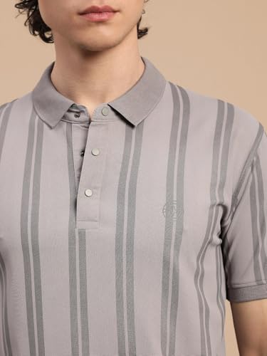 Image of Lux Nitro Men's Striped Polo T-Shirt | Cotton Blend Half Sleeve Collared T-Shirt for Man | Regular Fit Casual Wear