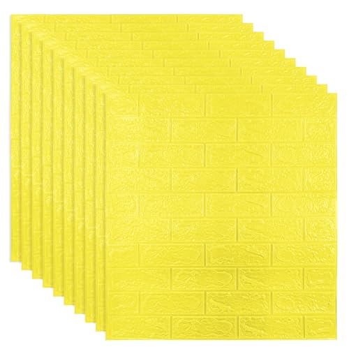 Rylan Self-Adhesive Waterproof PE Foam 3D Wall Panels Wallpaper Sticker for Bathroom, Living Room, and Home Decoration (70 x 77cm, Appx. 5.8Sq Feet)-1 Piece//Yellow. (B0DBQ7V8D8) Amazon Price History, Amazon Price Tracker