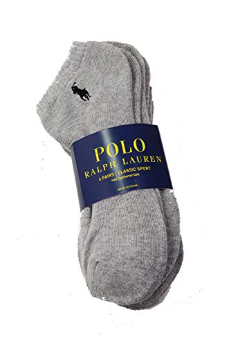Polo Ralph Lauren polo logo Mens Socks no show Gray with Black Pony 6 Pairs2
