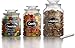 Godinger Airtight Glass Canisters Set of 3 - Round Clear Storage Containers with Sealed Lids, Chalkboard Jar Set of 3, Chalk Included – Perfect Housewarming Gift