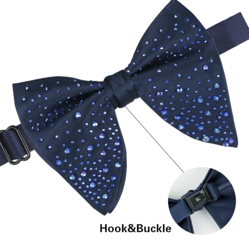 Image of Alizeal Velvet Pre-tied Adjustable Bow Tie for Men Oversize Formal Solid Tuxedo Bowtie