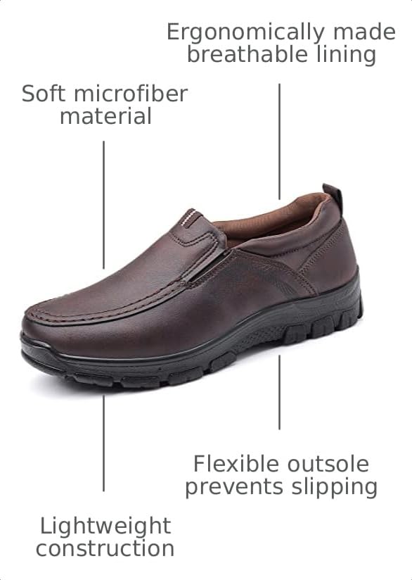 Image of COSIDRAM Men's Slip-On Loafers Casual Lightweight Walking Shoes Daily Wear | Timeless casual shape, refined stitching craft, versatile style suitable for daily strolls and casual outdoor outings
