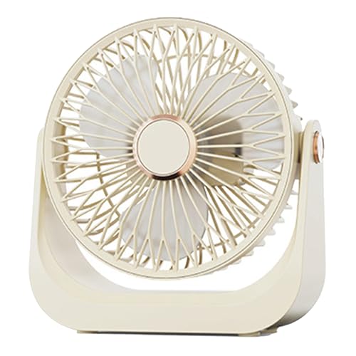 Eventerde Ventilador de escritorio silencioso – Ventilador de mesa refrescante silencioso | Ventilador portátil silencioso con cabezal orientable 90°, batería recargable y montaje en pared –