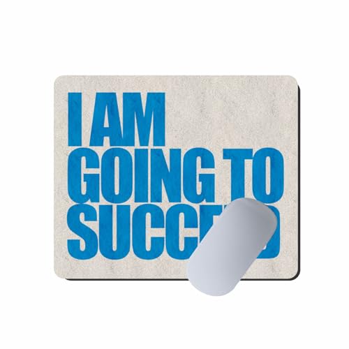 Image of My Print Shop Motivational Quote Printed Mouse Pad for Laptop & Computer | inchI Am Going to Succeed inch Design | 9 x 7.5 Inch | 3mm Thick Non-Slip Rubber Base Mousepad for Office, Study & Gaming