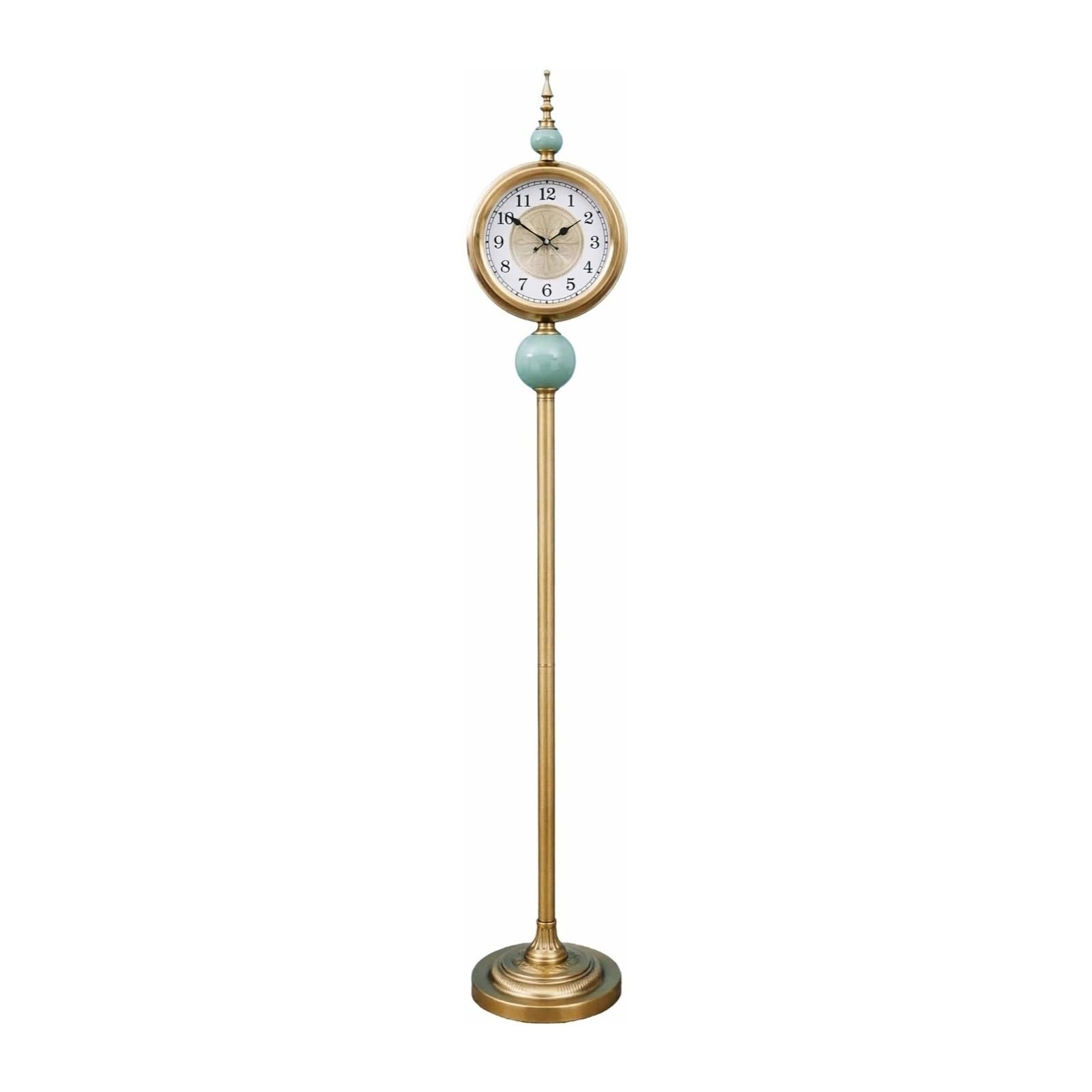 Lizhuzhuzs28 Green Home Metal Floor Standing Clock European Style Roman Décor