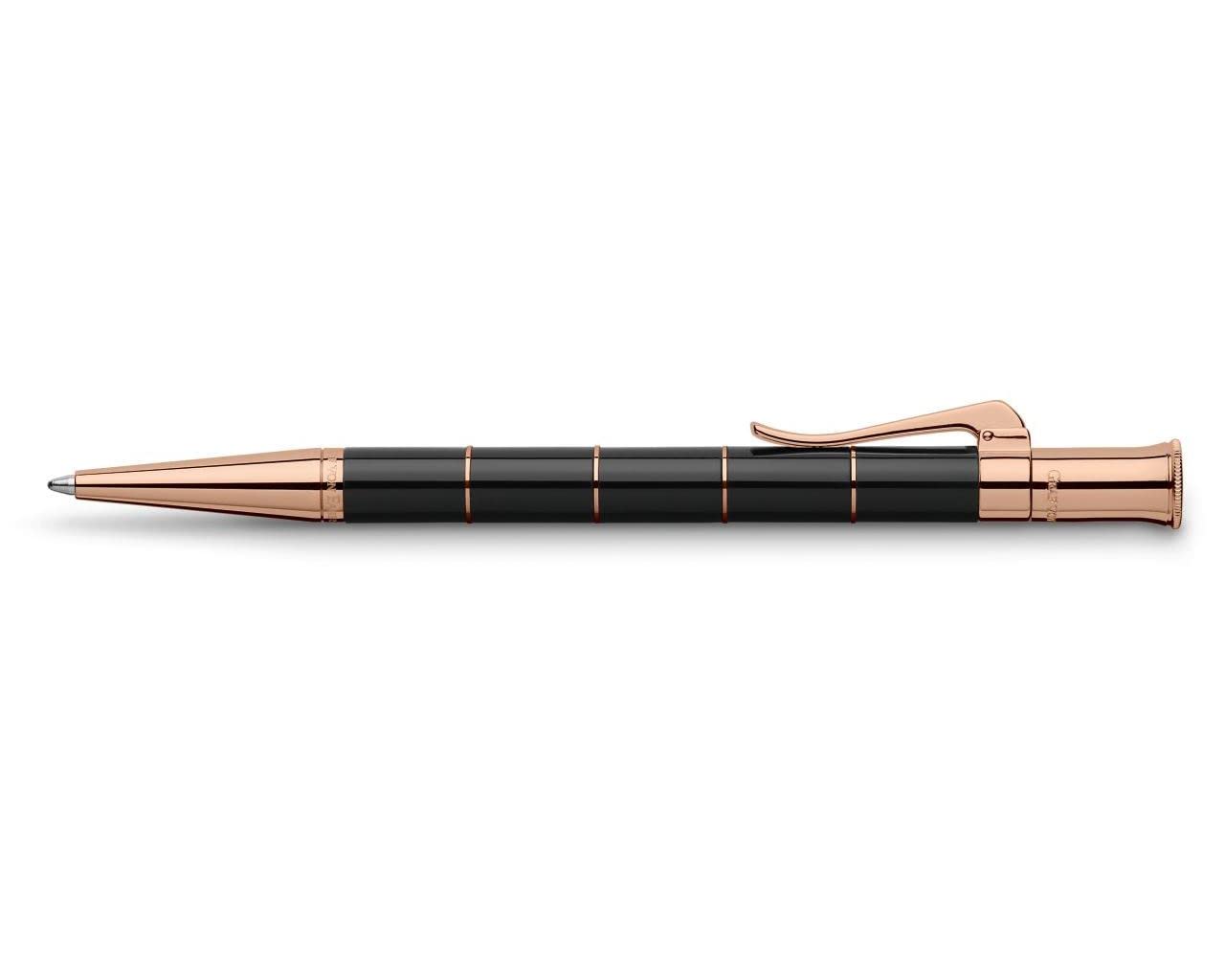 Graf von Faber-Castell - Kugelschreiber Anello Roségold | Edelharzschaft mit Roségold-Ringen und dokumentenechter Großraummine B