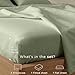 Threadmill Cotton Queen Sheet Set | 100% Cotton Sheets for Queen Size Bed | Solid Sateen Queen Bed Sheets Set with 16” Deep Pocket | Soft Breathable 4-Piece Cooling Bedding Sheet Set | Sage Green